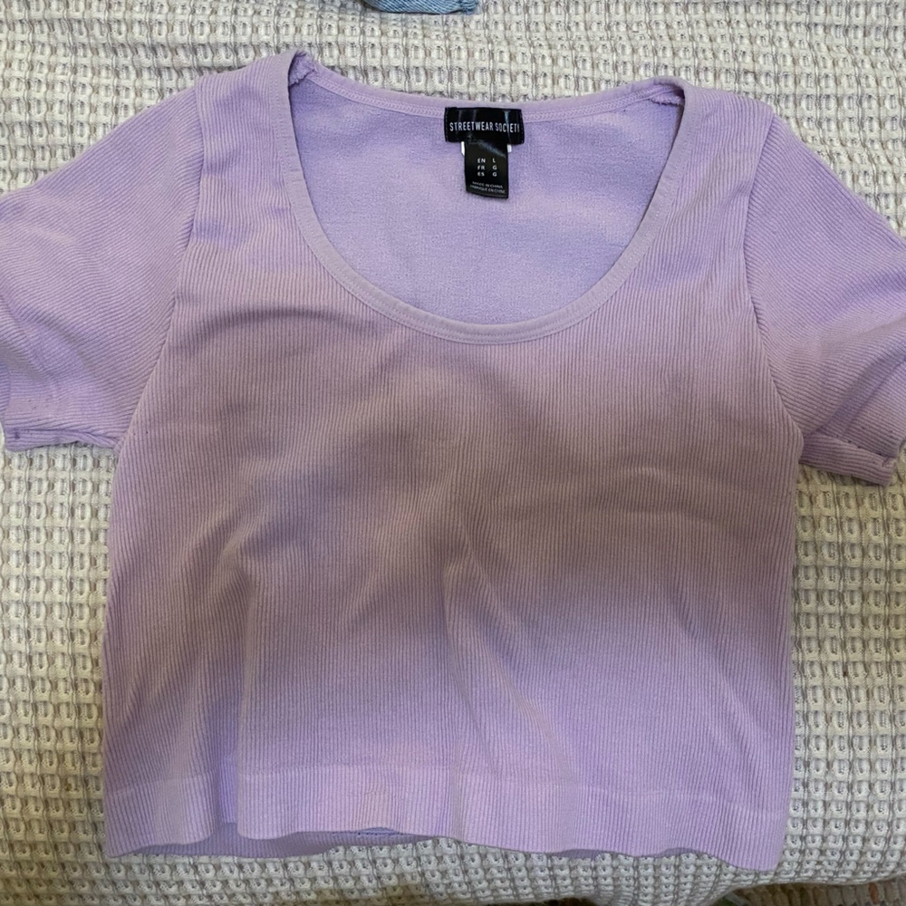 ribbed scoop-neck tee